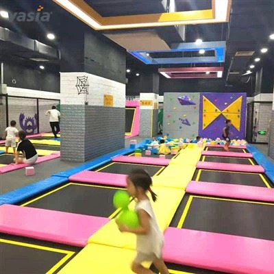 Large Trampoline Park with Basketball Zone